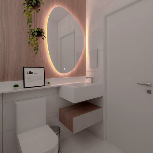 Espelho Decorativo Orgânico Apolo P, M e G Light LED com Botão Touch