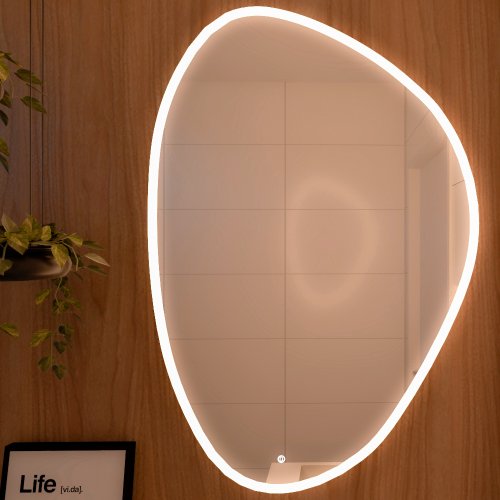 Espelho Decorativo Orgânico Apolo P, M e G Line LED com Botão Touch