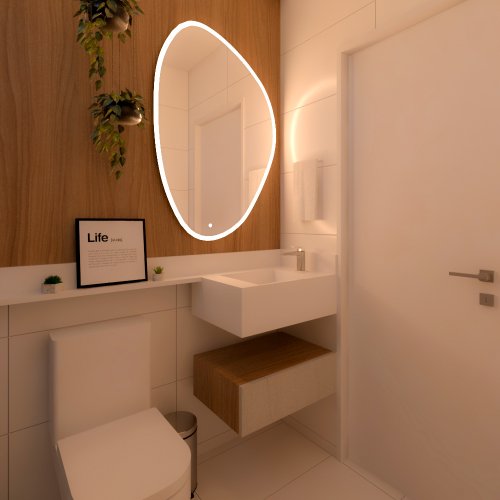 Espelho Decorativo Orgânico Apolo P, M e G Line LED com Botão Touch