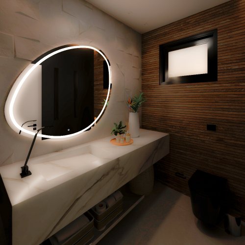 Espelho Decorativo Orgânico Ares P, M e G Elegance LED com Botão Touch