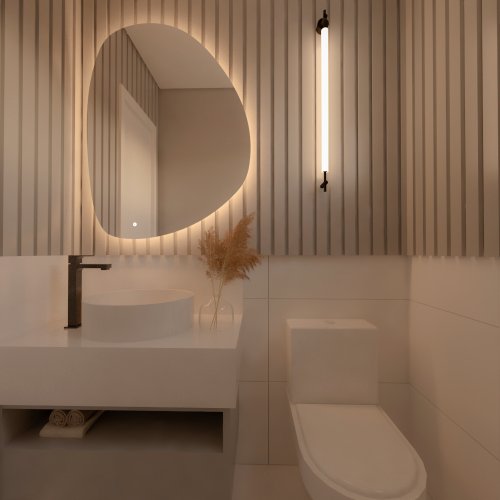 Espelho Decorativo Orgânico Poseidon P, M e G Light LED com Botão Touch