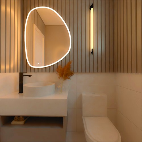 Espelho Decorativo Orgânico Poseidon P, M e G Line LED com Botão Touch