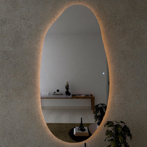 Espelho Decorativo Orgânico Zeus P, M e G Light LED com Botão Touch