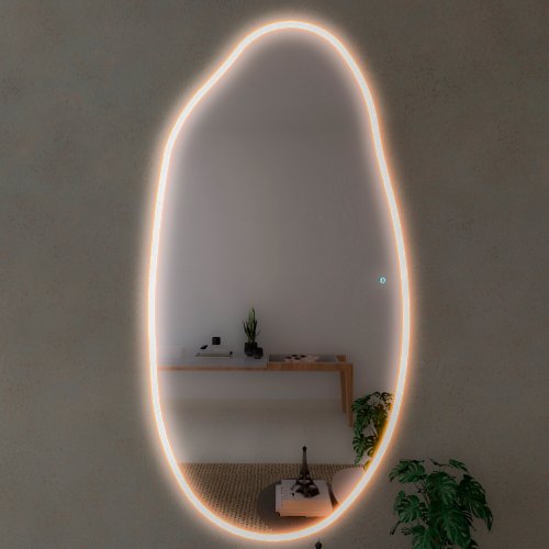 Espelho Decorativo Orgânico Zeus P, M e G Line LED com Botão Touch
