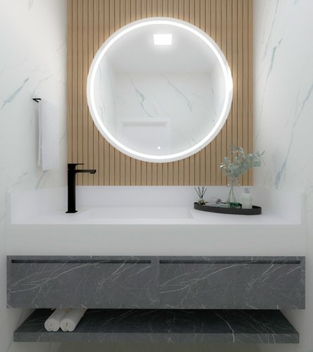 Espelho Decorativo Redondo P, M e G Elegance LED com Botão Touch