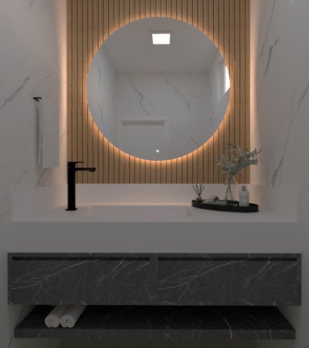 Espelho Decorativo Redondo P, M e G Light LED com Botão Touch