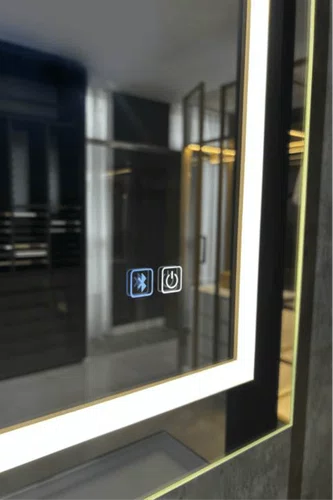 Espelho Decorativo Retangular Elegance LED com Botão Touch e Som Integrado