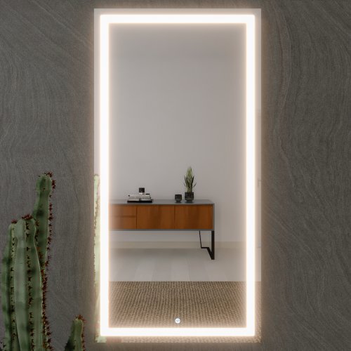 Espelho Decorativo Retangular Elegance LED com Botão Touch