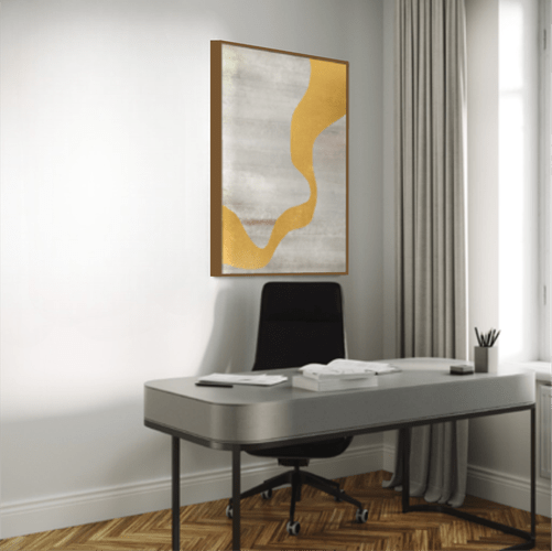 Quadro Abstrato Dourado Folha de Ouro