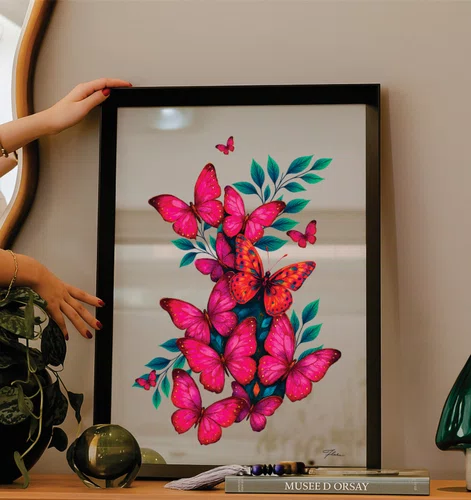 Quadro Asas em Movimento com Moldura A02 Por Estúdio Flora