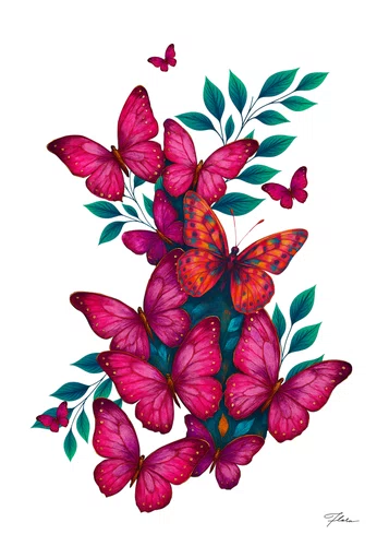Quadro Asas em Movimento com Moldura A02 Por Estúdio Flora