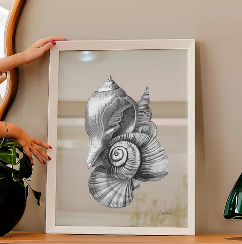 Quadro Brisa Marinha com Moldura A02 Moldura Por Estúdio Flora