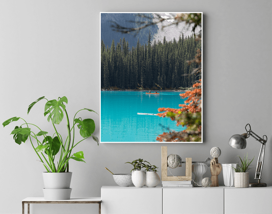 Quadro Canoa no Lago Moraine Por Ivan Araújo