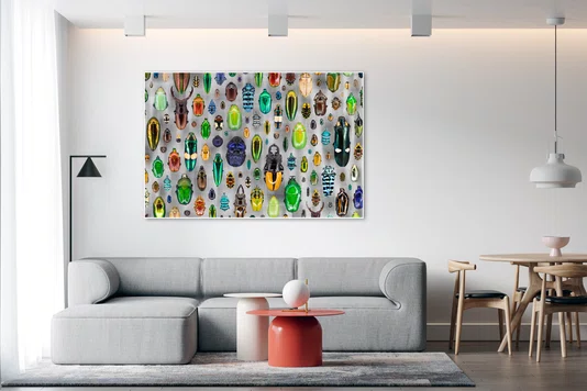 Quadro Coleção de Insetos com Várias Cores e Tamanhos Por Ivan Araújo