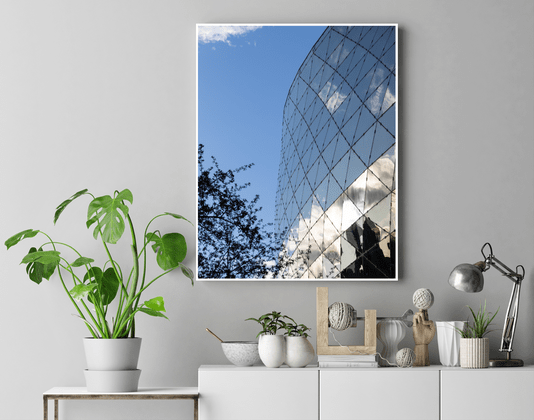 Quadro Fachada Contemporânea Espelhando o Céu Por Ivan Araújo