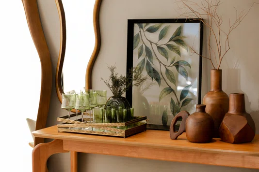 Quadro Folhagem Serena com Moldura A02 Por Estúdio Flora