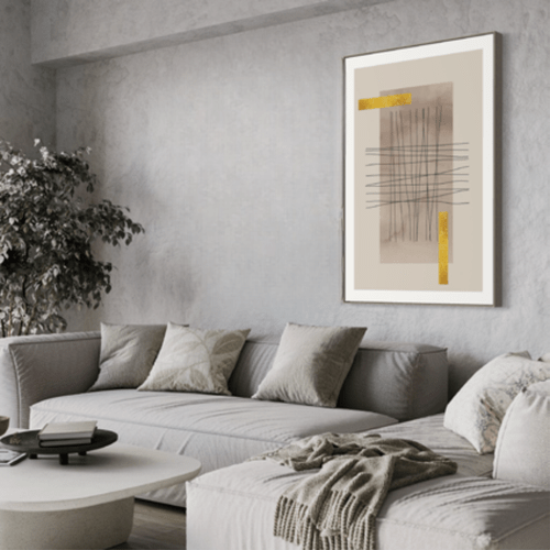 Quadro Formas e Linhas Folha de Ouro