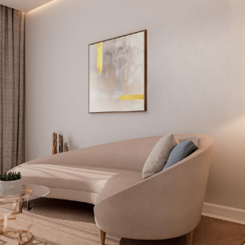 Quadro Mármore Off White Folha de Ouro