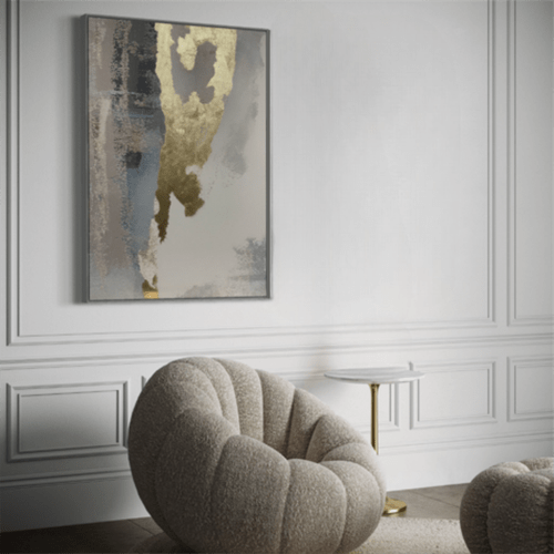 Quadro Marmorizado Folha de Ouro