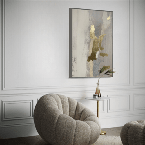 Quadro Marmorizado Folha de Ouro