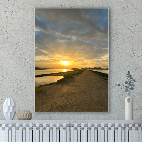 Quadro Nascer do Sol no Molhes da Barra Por Cida Hoffmann
