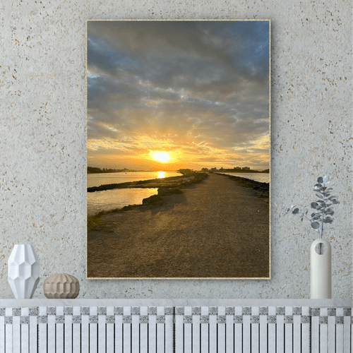 Quadro Nascer do Sol no Molhes da Barra Por Cida Hoffmann