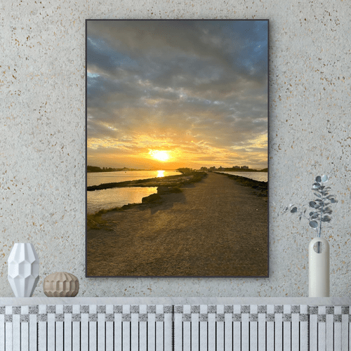 Quadro Nascer do Sol no Molhes da Barra Por Cida Hoffmann