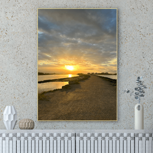 Quadro Nascer do Sol no Molhes da Barra Por Cida Hoffmann