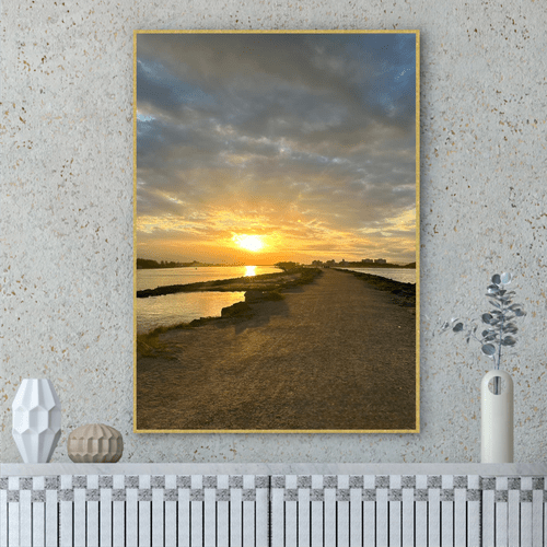 Quadro Nascer do Sol no Molhes da Barra Por Cida Hoffmann