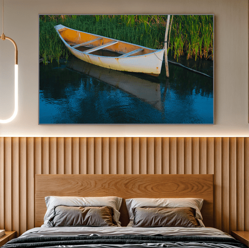 Quadro o Barco e a Lagoa Por Cida Hoffmann