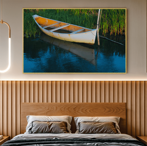 Quadro o Barco e a Lagoa Por Cida Hoffmann