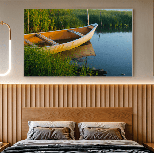 Quadro o Barco e a Lagoa Por Cida Hoffmann