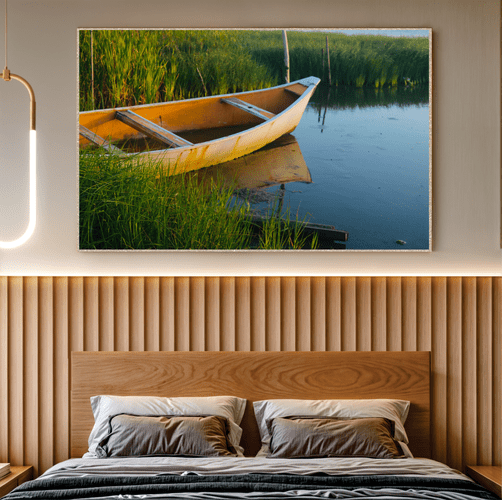 Quadro o Barco e a Lagoa Por Cida Hoffmann