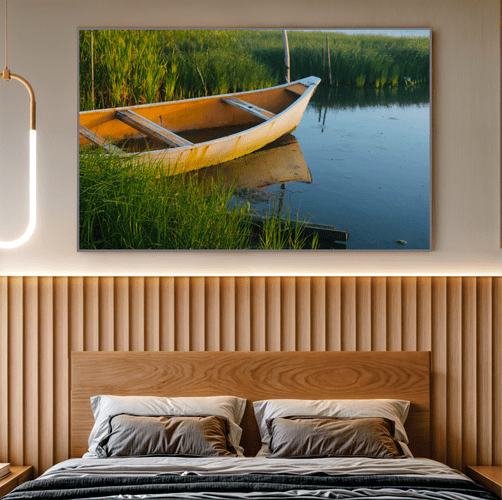 Quadro o Barco e a Lagoa Por Cida Hoffmann