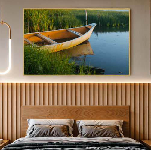 Quadro o Barco e a Lagoa Por Cida Hoffmann