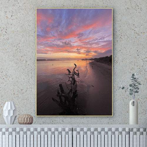 Quadro Pássaros no Nascer do Sol em Laguna Por Cida Hoffmann