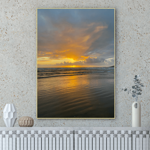 Quadro Praia e Céu Azul Por Cida Hoffmann
