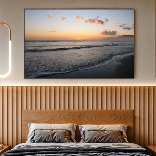 Quadro Sol Nascente na Praia de Laguna Por Cida Hoffmann