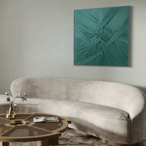 Quadro Tecido RT Verde 02 900x900mm Por Sidnei Schwanck
