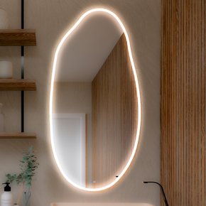 Espelho Decorativo Orgânico Zeus P, M e G Line LED com Botão Touch