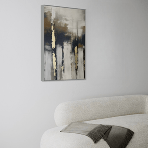 Quadro Abstrato Tons Neutros Folha de Ouro