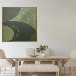 Quadro Arabescos Verdes Folha de Ouro