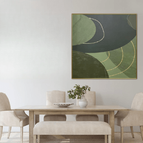 Quadro Arabescos Verdes Folha de Ouro