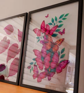 Quadro Asas em Movimento com Moldura A25 Por Estúdio Flora