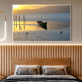 Quadro Barco e Nascer do Sol Por Cida Hoffmann