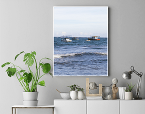 Quadro Barcos Pesqueiros em Itacimirim Bahia - Por Ivan Araújo