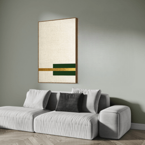 Quadro Branco e Verde Folha de Ouro