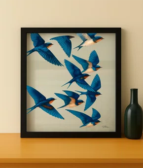 Quadro Dança das Asas com Moldura A25 Por Estúdio Flora