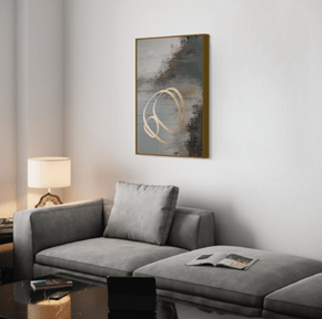 Quadro Degradê Verde Folha de Ouro