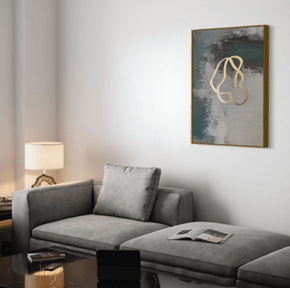 Quadro Degradê Verde Folha de Ouro